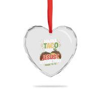 Funny Wanna Taco Bout Jesus Lettuce Pray Heart Crystal Glass Ornament Cinco de Mayo Christian Bible Verse - Wonder Print Shop