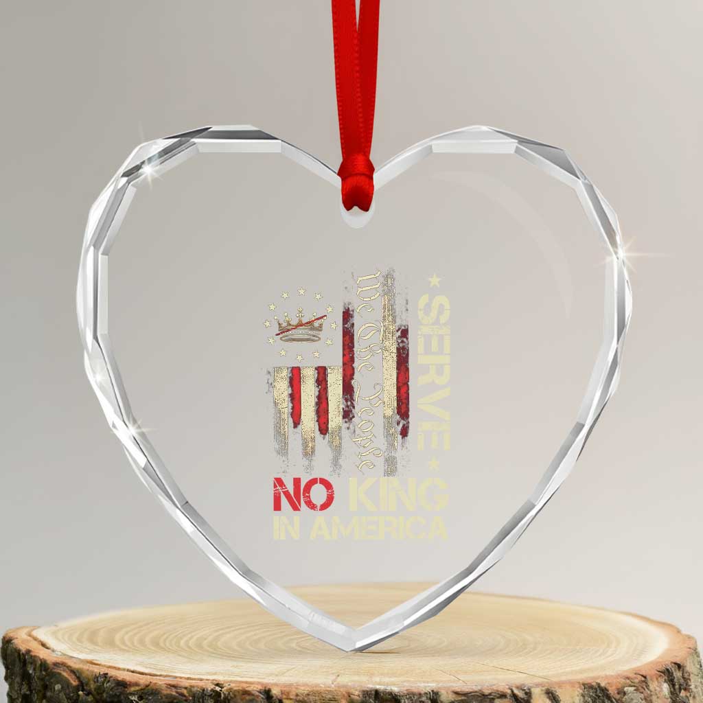 Funny We The People Serve No King In American Heart Crystal Glass Ornament Vintage Betsy Ross Flag - Wonder Print Shop