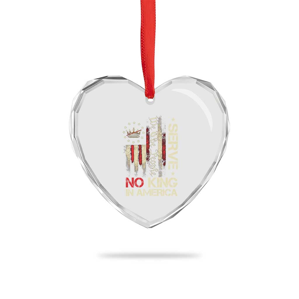 Funny We The People Serve No King In American Heart Crystal Glass Ornament Vintage Betsy Ross Flag - Wonder Print Shop