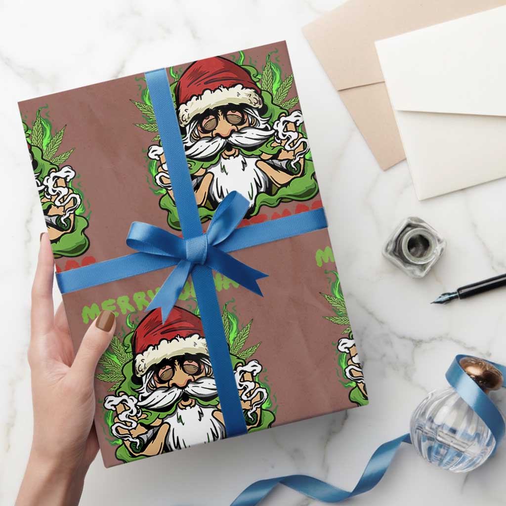 Funny Weed Christmas Wrapping Paper Roll Merry Juana Xmas Santa - Wonder Print Shop