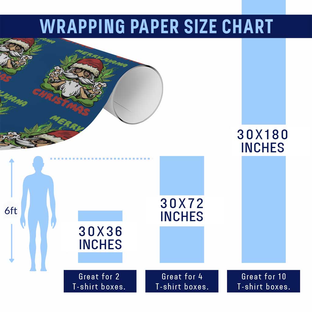 Funny Weed Christmas Wrapping Paper Roll Merry Juana Xmas Santa - Wonder Print Shop