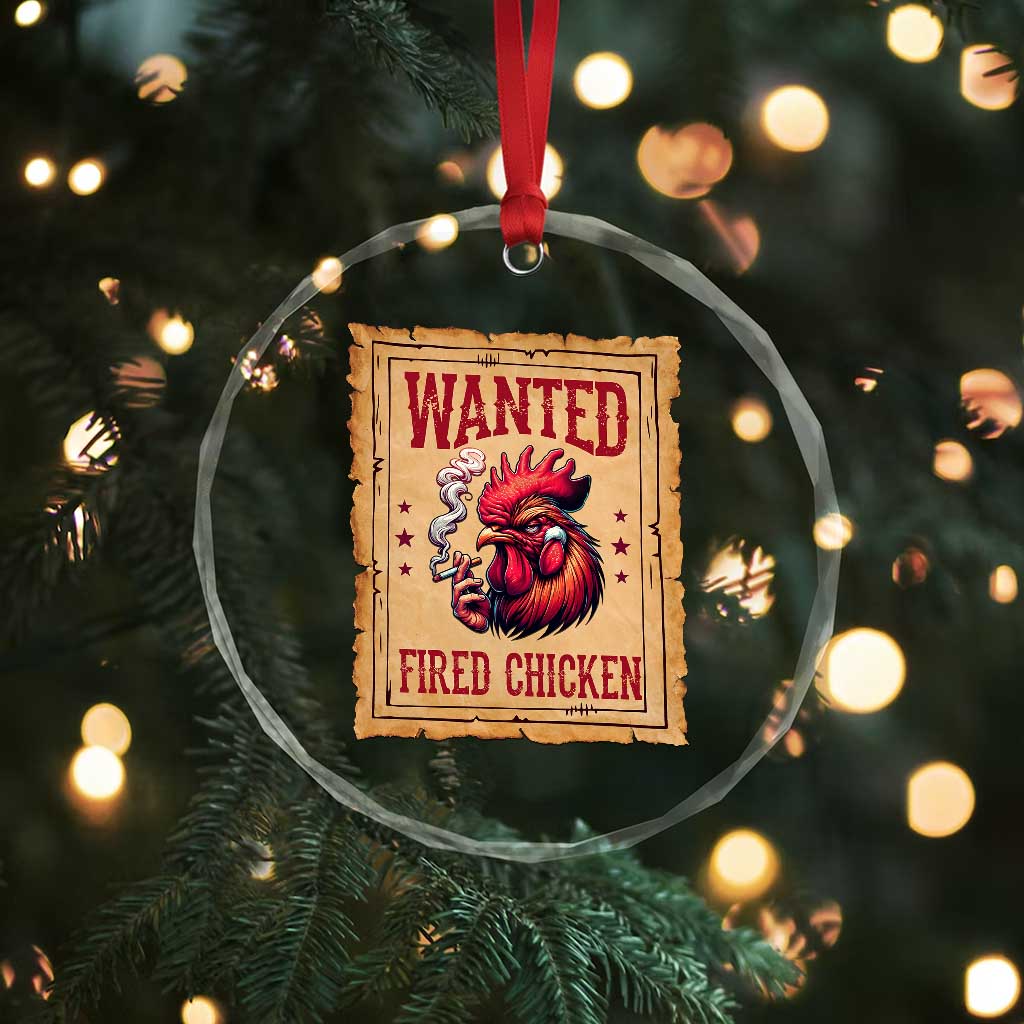 Funny Weed Lover Cannabis 420 Crystal Glass Ornament Fried Chicken - Wonder Print Shop