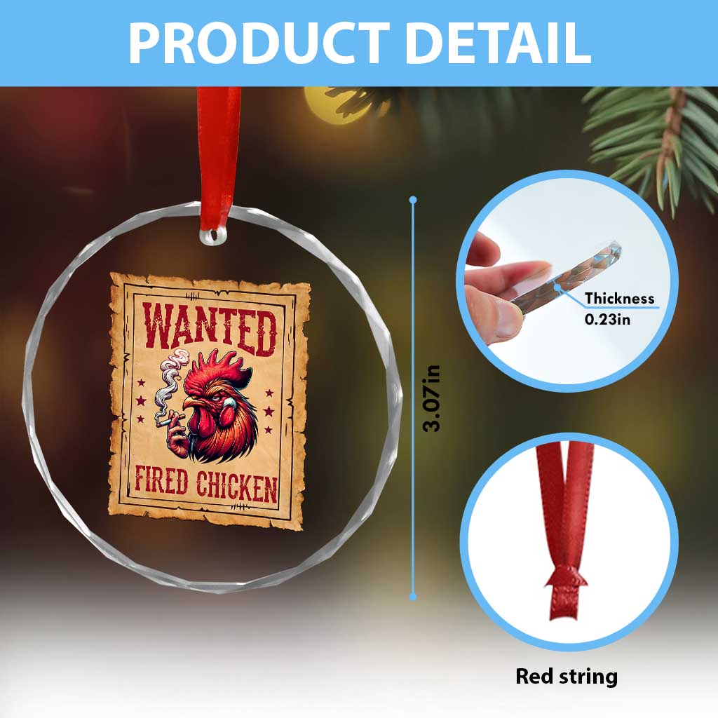 Funny Weed Lover Cannabis 420 Crystal Glass Ornament Fried Chicken - Wonder Print Shop
