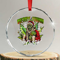 Funny Weed Xmas Crystal Glass Ornament Merry Juana Santa Skeleton 420 TS09