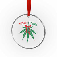 Funny Weed Xmas Crystal Glass Ornament Mistlestoned Mistletoe Led Lights TS11