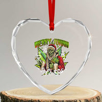 Funny Weed Xmas Heart Crystal Glass Ornament Merry Juana Santa Skeleton 420 - Wonder Print Shop