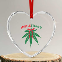Funny Weed Xmas Heart Crystal Glass Ornament Mistlestoned Mistletoe Led Lights - Wonder Print Shop