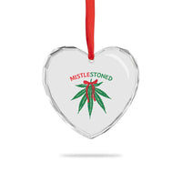 Funny Weed Xmas Heart Crystal Glass Ornament Mistlestoned Mistletoe Led Lights - Wonder Print Shop