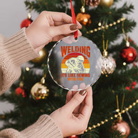 Funny Welder Crystal Glass Ornament Welding It's Like Sewing With Fire Retro Graphic