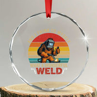 Funny Welding Bigfoot Crystal Glass Ornament And I Think To Myself What A Wonderful Weld - Wonder Print Shop