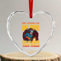 Funny Welding Bigfoot Heart Crystal Glass Ornament Cryptid Welder Sasquatch - Wonder Print Shop