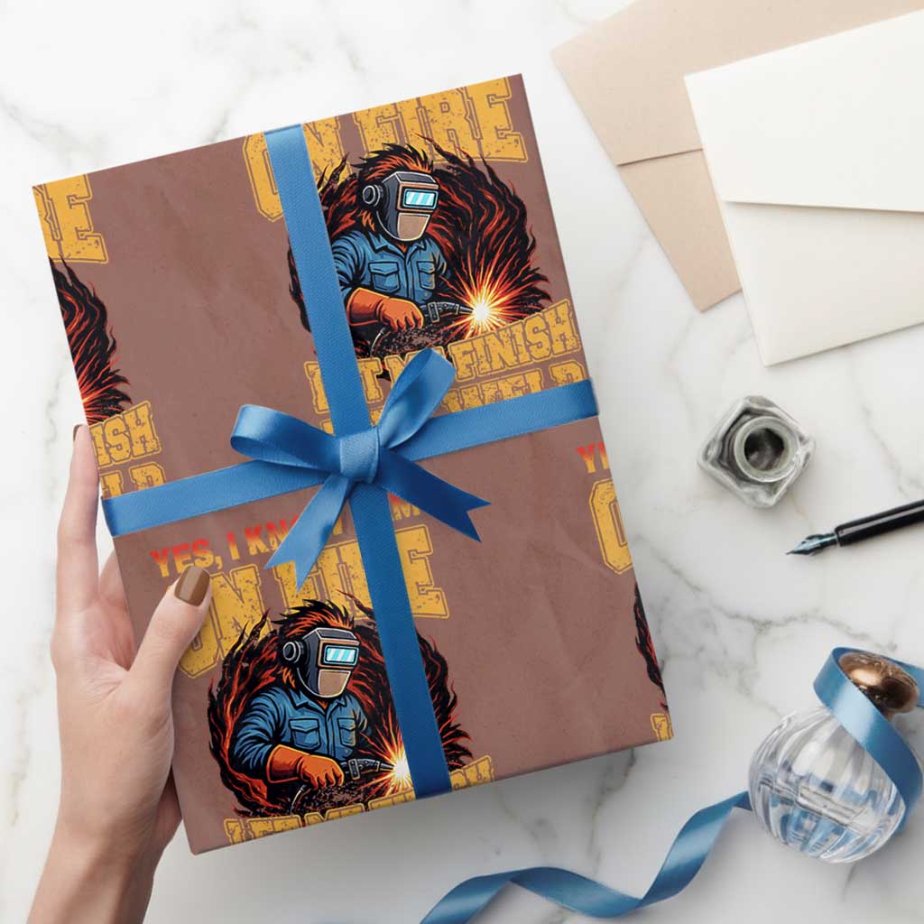 Funny Welding Bigfoot Wrapping Paper Roll Cryptid Welder Sasquatch - Wonder Print Shop