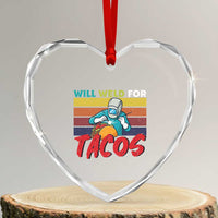 Funny Welding Heart Crystal Glass Ornament Will Weld For Tacos - Wonder Print Shop