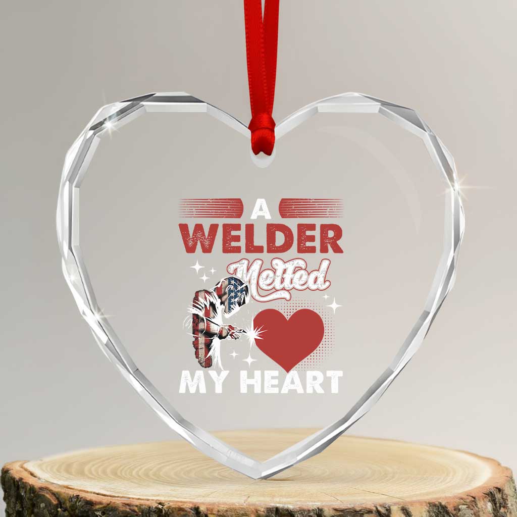 Funny Welding Welder Wife Girlfriend Heart Crystal Glass Ornament - Wonder Print Shop