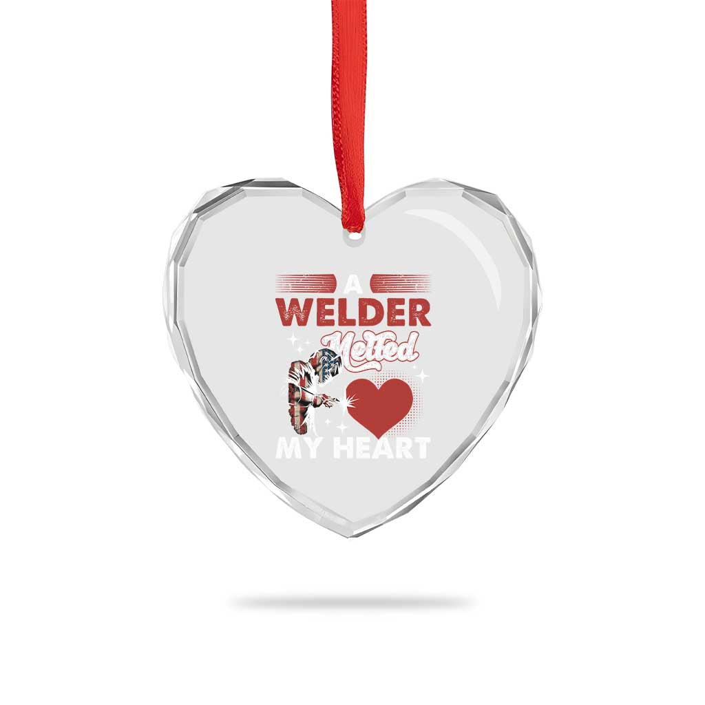 Funny Welding Welder Wife Girlfriend Heart Crystal Glass Ornament - Wonder Print Shop