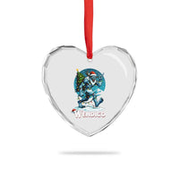 Funny Wendigo Monster Christmas Heart Crystal Glass Ornament Rock On Hand Meme Xmas - Wonder Print Shop