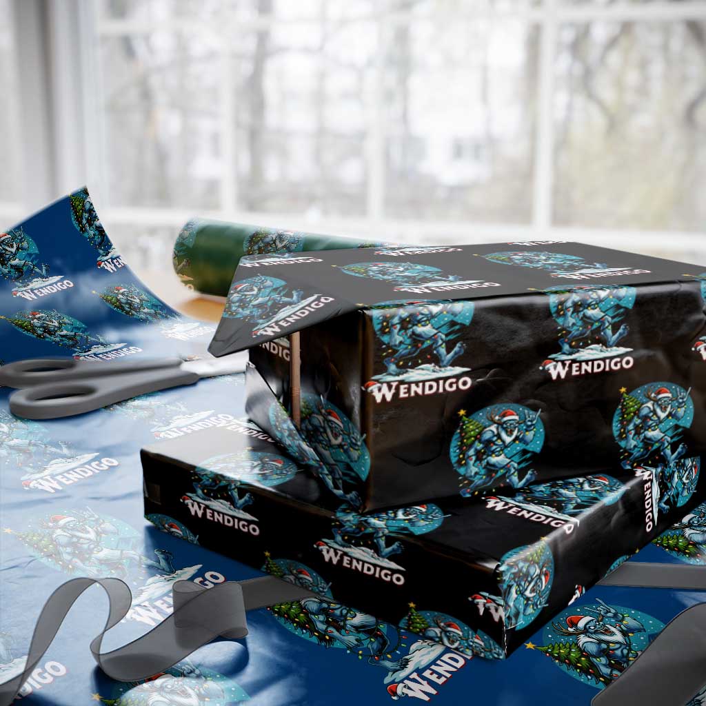 Funny Wendigo Monster Christmas Wrapping Paper Roll Rock On Hand Meme Xmas - Wonder Print Shop