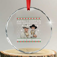 Funny Western Christmas Cowboy Humor Crystal Glass Ornament All I Want for Christmas Is Biscuits and Whores - Wonder Print Shop