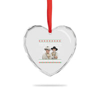 Funny Western Christmas Cowboy Humor Heart Crystal Glass Ornament All I Want for Christmas Is Biscuits and Whores - Wonder Print Shop