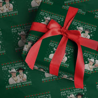 Funny Western Christmas Cowboy Humor Wrapping Paper Roll All I Want for Christmas Is Biscuits and Whores - Wonder Print Shop
