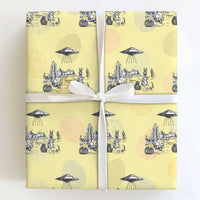 Funny Western Easter Day UFO Bunny Alien Wrapping Paper Roll