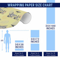 Funny Western Easter Day UFO Bunny Alien Wrapping Paper Roll