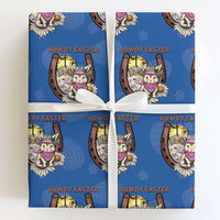 Funny Western Easter Day Wrapping Paper Roll Howdy Easter Country Cowboy Bunny Horseshoe