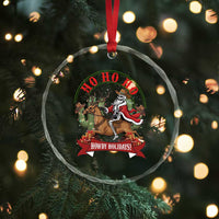 Funny Western Skeleton Cowboy Christmas Crystal Glass Ornament Howdy Holidays - Wonder Print Shop