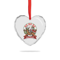 Funny Western Skeleton Cowboy Christmas Heart Crystal Glass Ornament Howdy Holidays - Wonder Print Shop