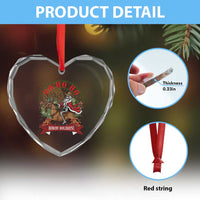 Funny Western Skeleton Cowboy Christmas Heart Crystal Glass Ornament Howdy Holidays - Wonder Print Shop