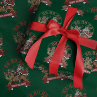 Funny Western Skeleton Cowboy Christmas Wrapping Paper Roll Howdy Holidays - Wonder Print Shop