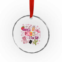Funny Western Teacher Aide Graphic Crystal Glass Ornament She's A Para I Can Tell