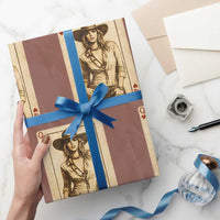 Funny Western Valentine Cowgirl Queen of Hearts Card Wrapping Paper Roll