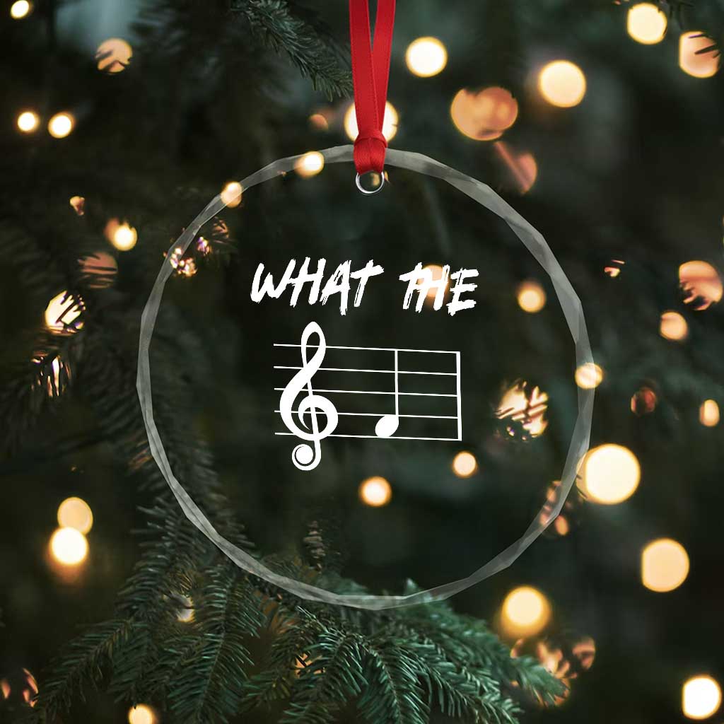 Funny What The F Musical Note Crystal Glass Ornament Funny Musician Gift - Wonder Print Shop