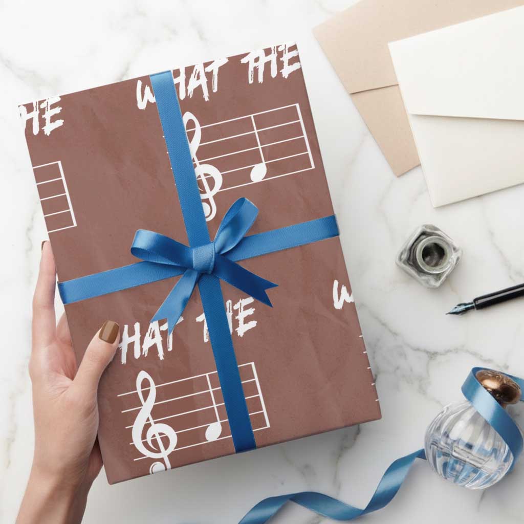 Funny What The F Musical Note Wrapping Paper Roll Funny Musician Gift - Wonder Print Shop