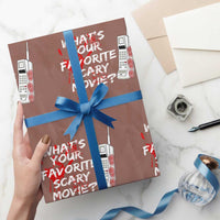 Funny Whats Your Favorite Scary Movie Wrapping Paper Roll Halloween Horror Film Lover - Wonder Print Shop