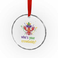 Funny Who's Your Crawdaddy Crystal Glass Ornament Crawfish Beads Mardi Gras