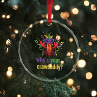 Funny Who's Your Crawdaddy Crystal Glass Ornament Crawfish Beads Mardi Gras