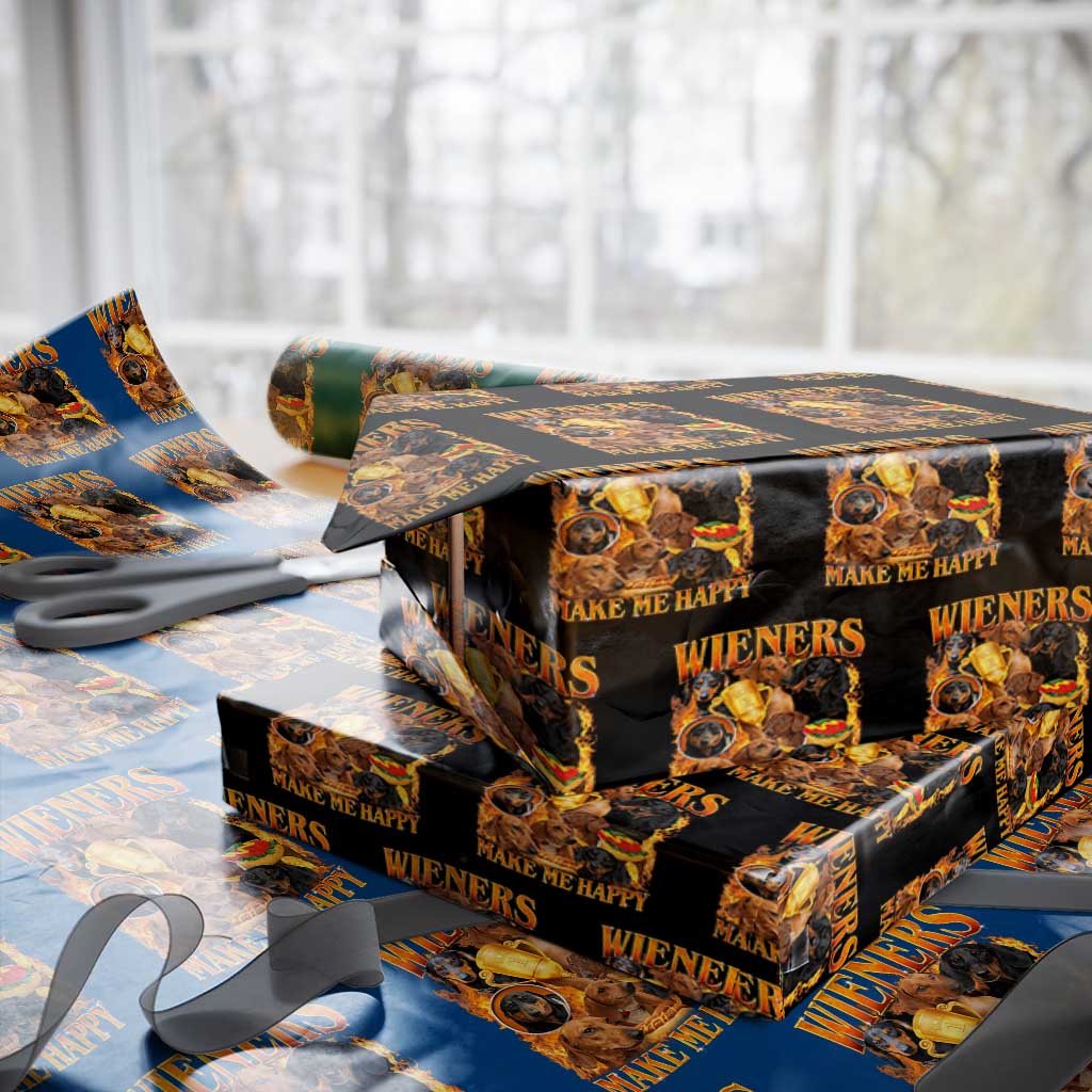 Funny Wiener Dog Wrapping Paper Roll Vintage Bootleg Gift For Dachshund Lover - Wonder Print Shop