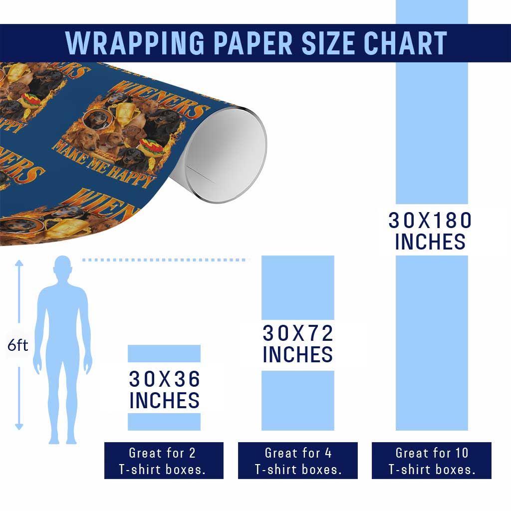 Funny Wiener Dog Wrapping Paper Roll Vintage Bootleg Gift For Dachshund Lover - Wonder Print Shop