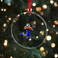 Funny Wildcat Dunking Basketball Crystal Glass Ornament Gift For Sports Fan