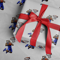 Funny Wildcat Dunking Basketball Wrapping Paper Roll Gift For Sports Fan