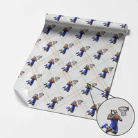 Funny Wildcat Dunking Basketball Wrapping Paper Roll Gift For Sports Fan