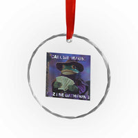 Funny Wizard Frog Fantasy Meme Crystal Glass Ornament Call Me Magic Cuz I Be Gathering MTG Gamer - Wonder Print Shop