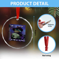 Funny Wizard Frog Fantasy Meme Crystal Glass Ornament Call Me Magic Cuz I Be Gathering MTG Gamer - Wonder Print Shop