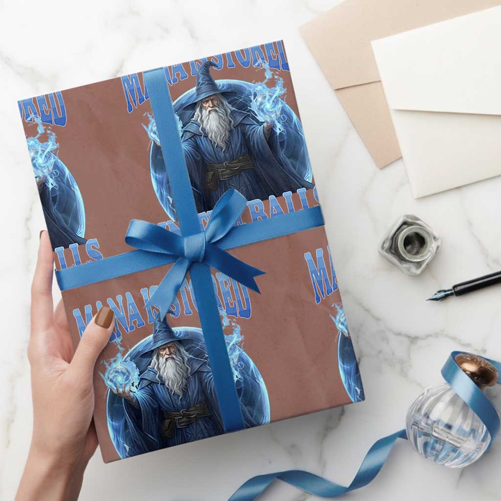 Funny Wizard Wrapping Paper Roll Mana is Stored in The Balls Magician Sorcerer Witcher - Wonder Print Shop