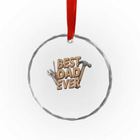 Funny Woodworking Dad Gift Crystal Glass Ornament Best Dad Ever