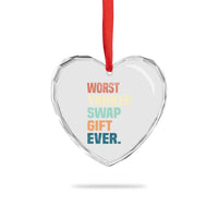 Funny Worst Yankee Swap Gift Ever Heart Crystal Glass Ornament Christmas Gift Exchange Game - Wonder Print Shop