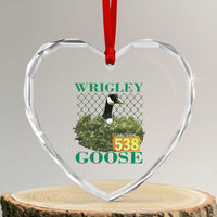 Funny Wrigley Goose Heart Crystal Glass Ornament Section 538 Chicago - Wonder Print Shop