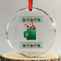Funny Xmas Accountant Crystal Glass Ornament Excel REF Error Spreadsheet Santa Gift TS02